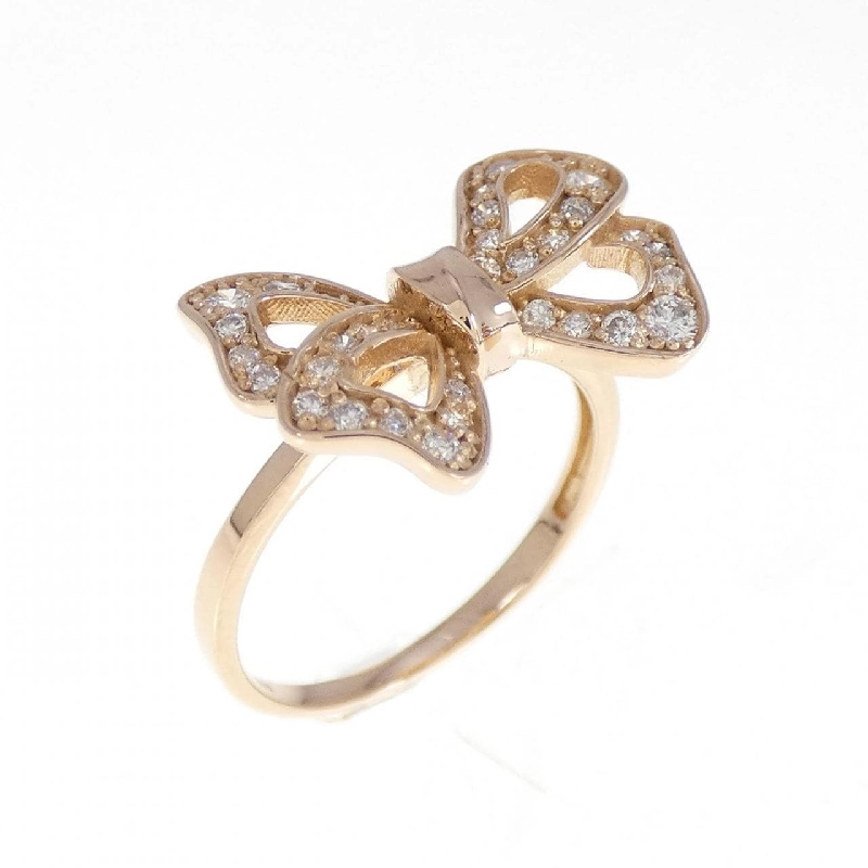 Nhẫn hồng ngọc K18PG hình ruy băng kim cương 0.18CT - Hàng hiệu chính hãng 855272