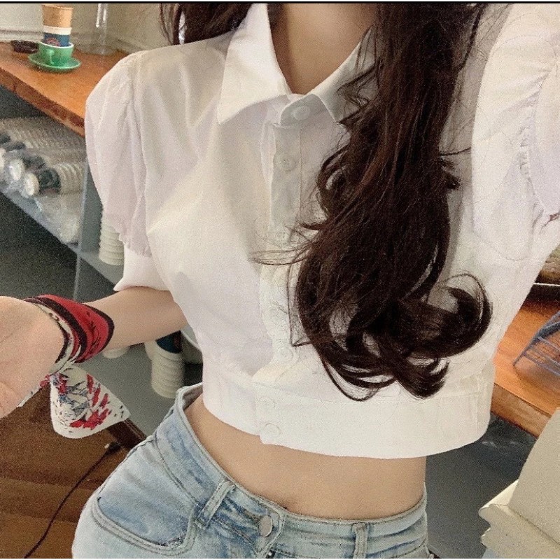 Áo sơ mi croptop vẫn còn mới 70838