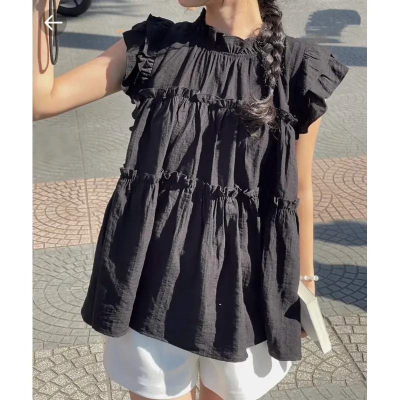 Áo baby doll màu đen freesize  590873
