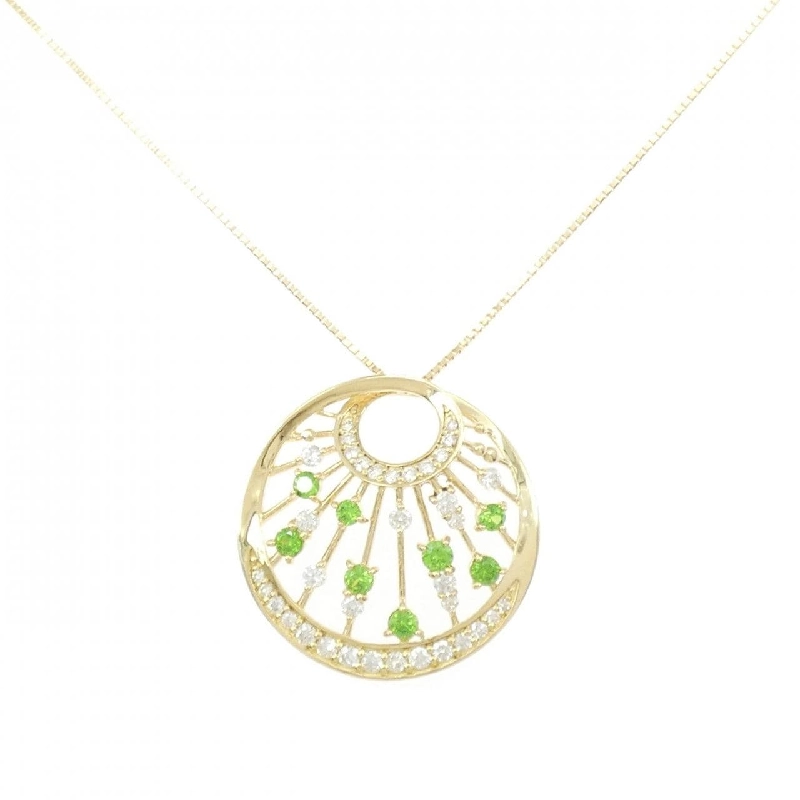 K18YG Đá Garnet Demantoid Dây Chuyền 0.51CT - Hàng hiệu Chính hãng 857694