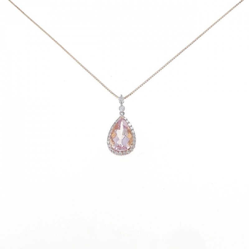 K18PG/PT900 Morganite Necklace 1.93CT - Hàng hiệu Authentic 859543
