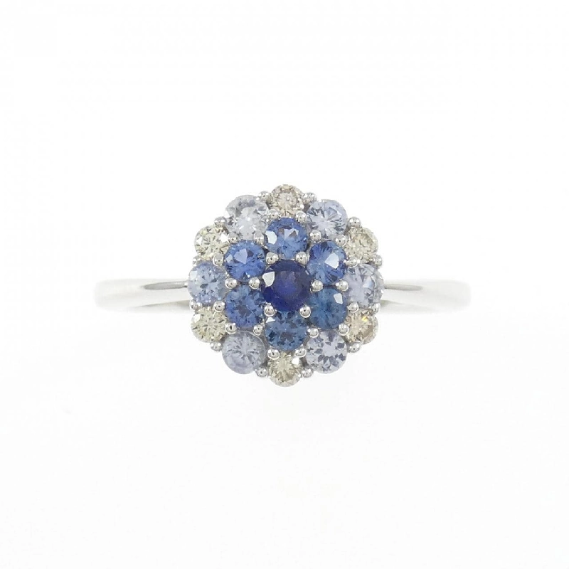 Nhẫn Sapphire Hoa K18WG - Hàng hiệu Authentic 850850