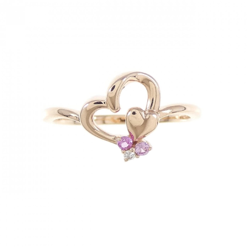 Nhẫn Sapphire K10PG hình trái tim 0.03CT 672329