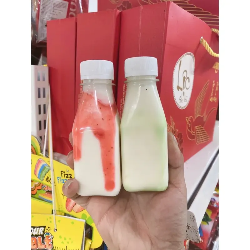 100 Chai Nhựa Vuông Vát 150ml Kèm Nắp Đen Trắng - Hàng Dầy Chất Lượng Cao 592818