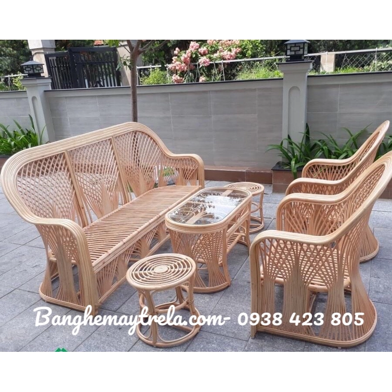 Sofa mây tự nhiên cây đóng hiện đại 531950