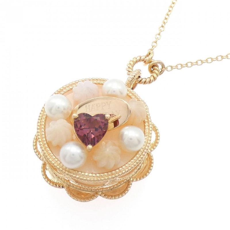 K18PG Bánh × Dĩa Đá Màu Dây Chuyền - Hàng hiệu Chính hãng 850177