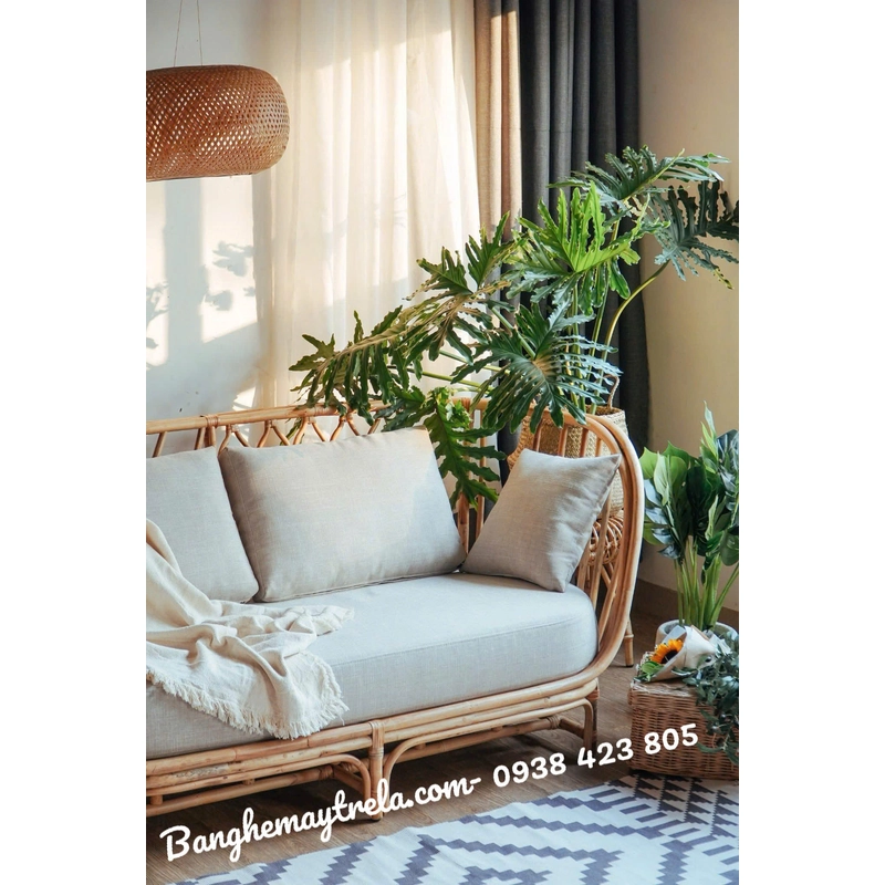 Ghế băng sofa mây tre đan 476907