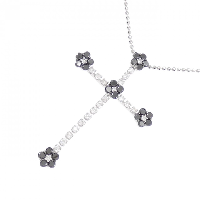 K18WG Đan Chéo × Hoa Kim Cương Dây Chuyền 1.10CT - Hàng hiệu Chính hãng 860579