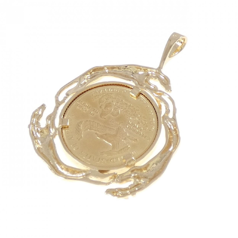 K18YG(枠) Đồng xu mặt dây chuyền - Hàng hiệu Authentic 867139