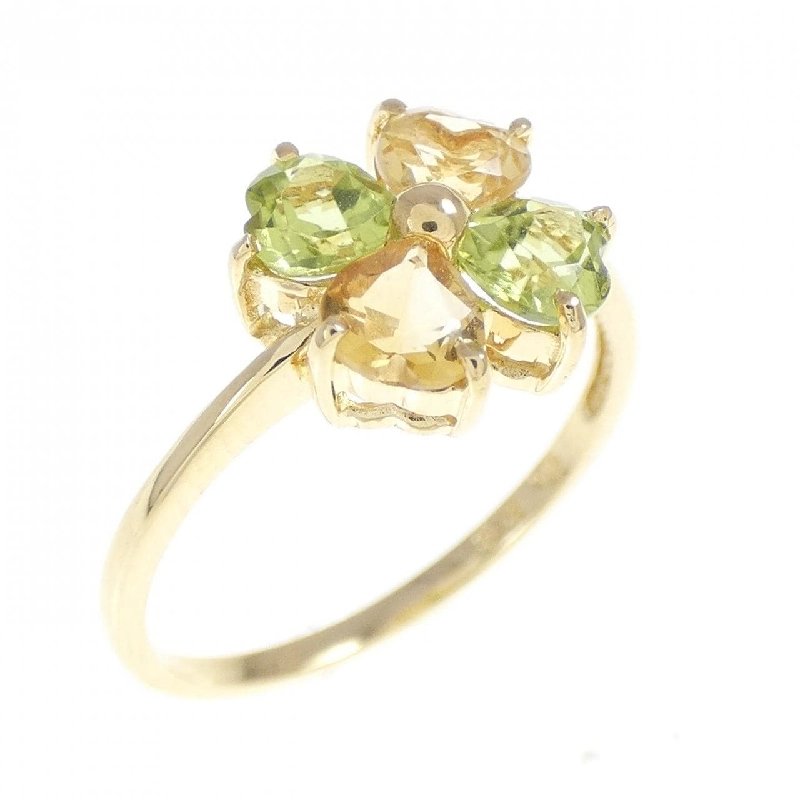 Nhẫn Peridot hình cỏ ba lá × trái tim K18YG 668672