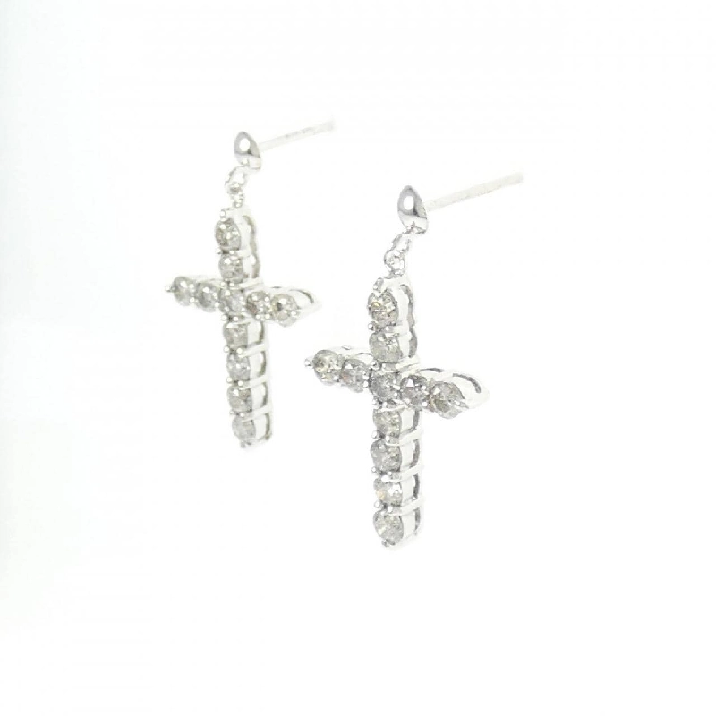 K18WG Bông tai kim cương chéo 1.00CT - Hàng hiệu Chính hãng 869426