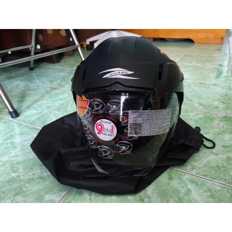 Nón bảo hiểm Mũ bảo hiểm Zeus 613B 3/4 – 2 kính, mái che rời, chính hãng 736595