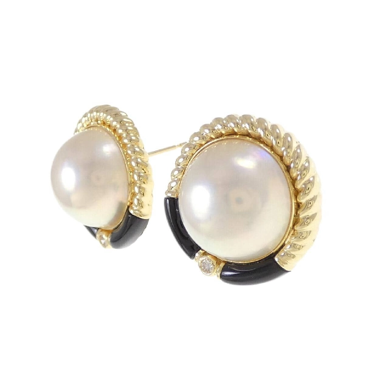 K18YG Mabe Pearl Earrings - Hàng hiệu Authentic 869269