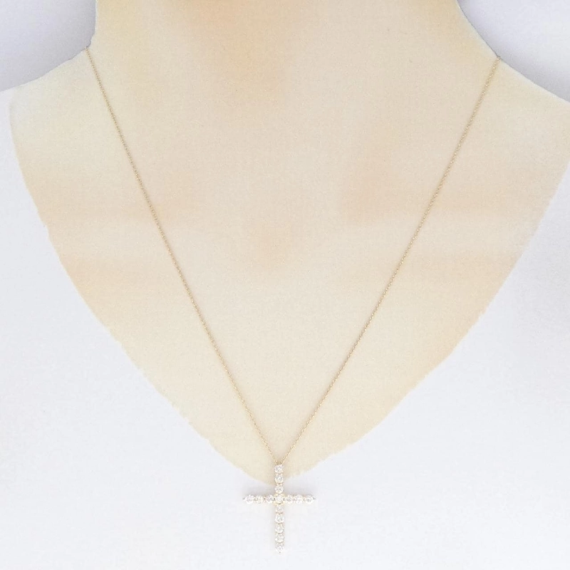 K18YG Dây chuyền kim cương hình chữ thập 1.00CT - Hàng hiệu Chính hãng 858483