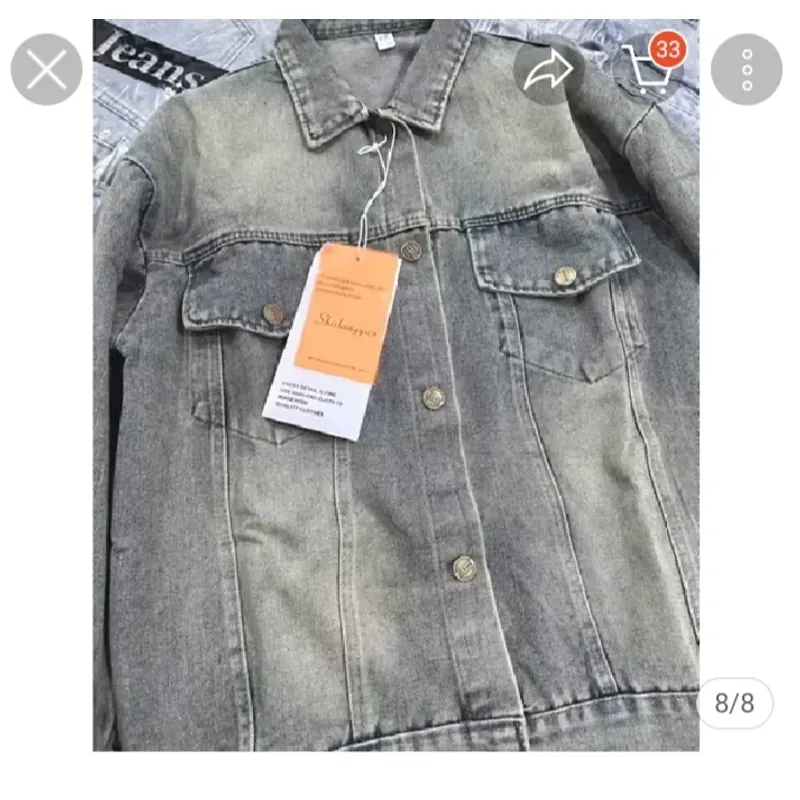 Áo khoác Jean nữ màu bụi form rộng 592809