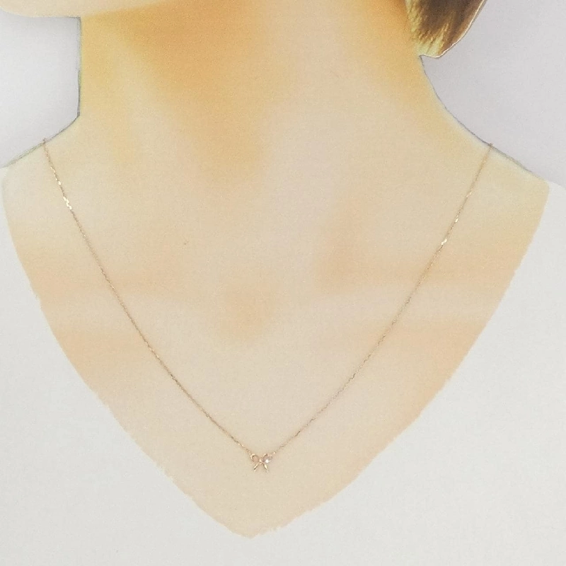 K10PG Ruy băng Dây chuyền kim cương - Hàng hiệu Chính hãng 855983