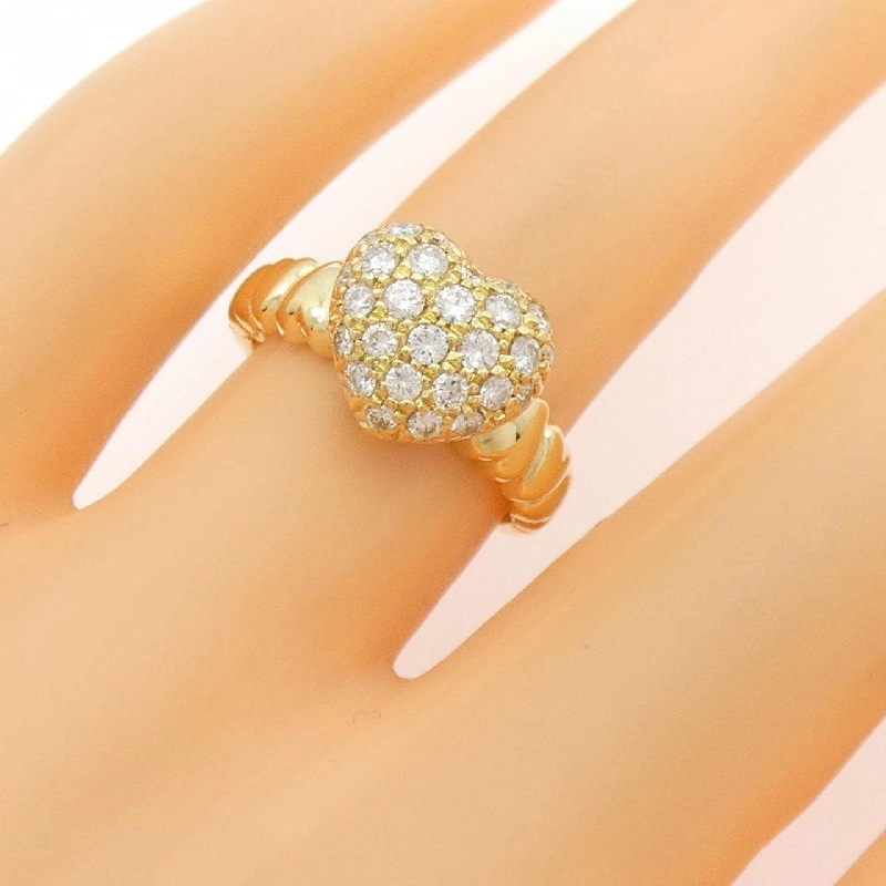 Nhẫn kim cương pavé hình trái tim K18YG 0.50CT - Hàng hiệu chính hãng 846360