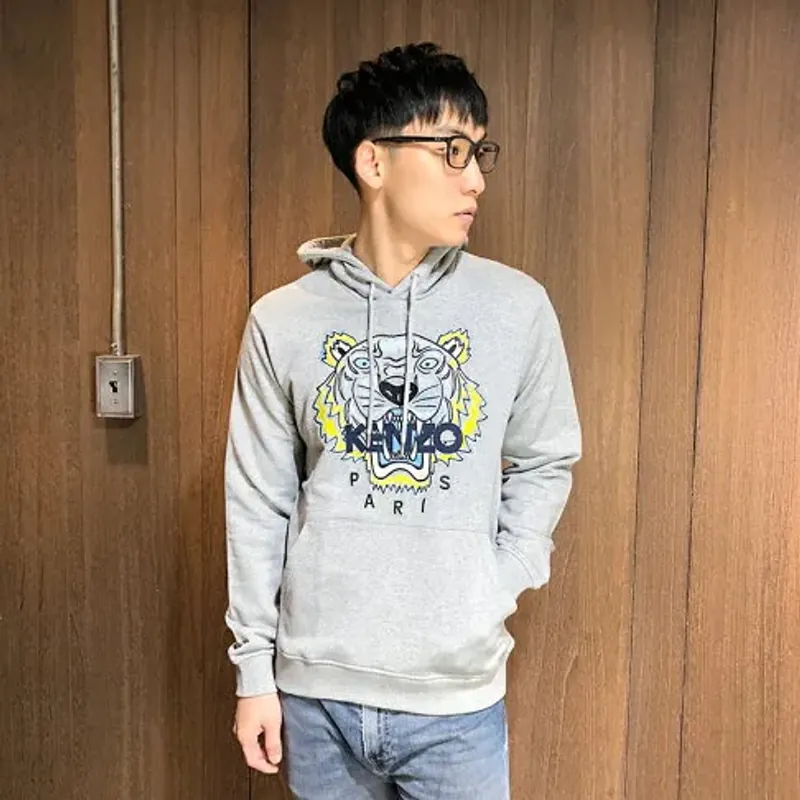 Áo hoodie Kenzo Paris thêu mặt cọp (đầu hổ) trước ngực 760775