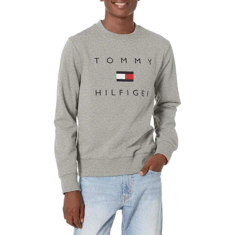 Áo sweater Tommy Hilfiger thêu chữ & logo màu xám 719765