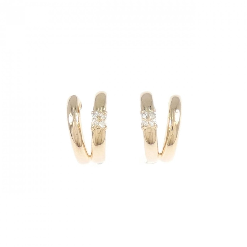 Bông tai kim cương hoa K18PG/K18YG 0.04CT - Hàng hiệu chính hãng 874677