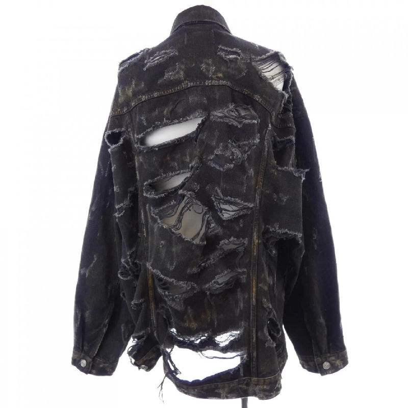 Áo khoác denim oversized siêu phá hủy BALENCIAGA 748022 TBP47 UNISEX - Hàng hiệu Authentic 887510