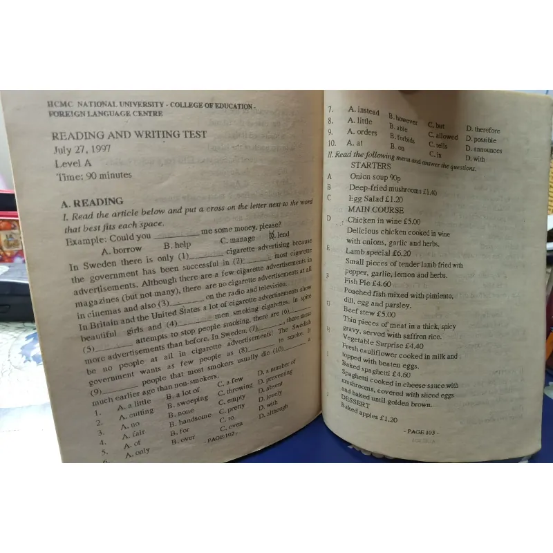 [Tiếng Anh căn bản] Model Certification tests Level - Pretests Listening - Reading Writing 1012756