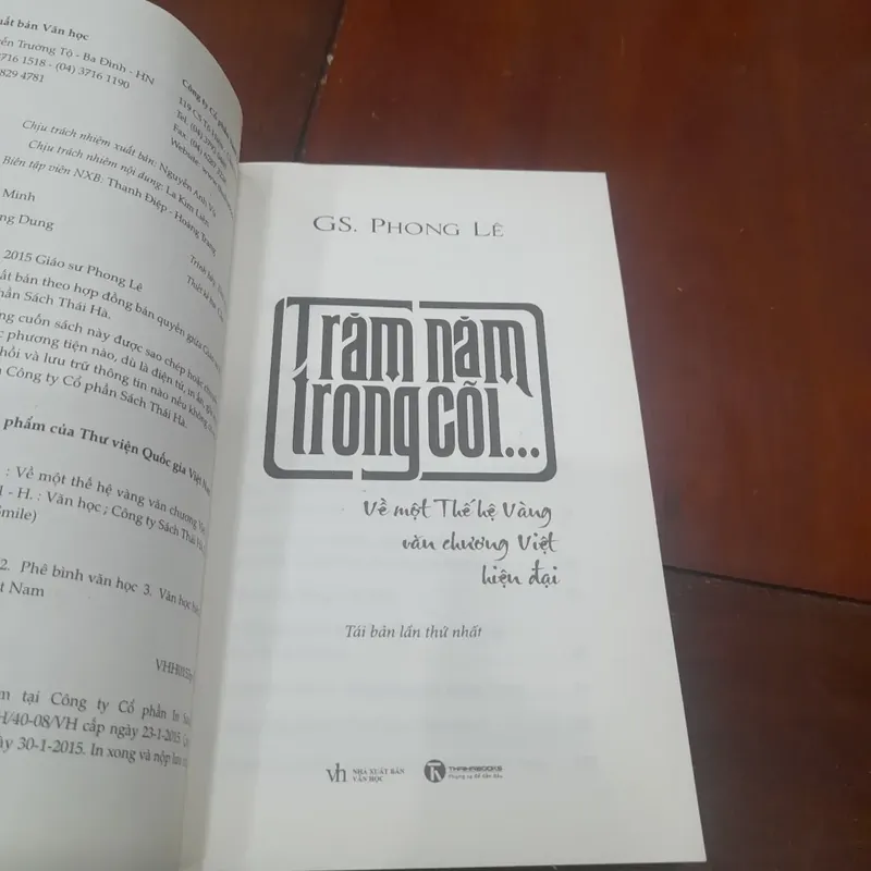 Gs. Phong Lê - TRĂM NĂM TRONG CÕI, Về một thế hệ Vàng văn chương Việt hiện đại 706507