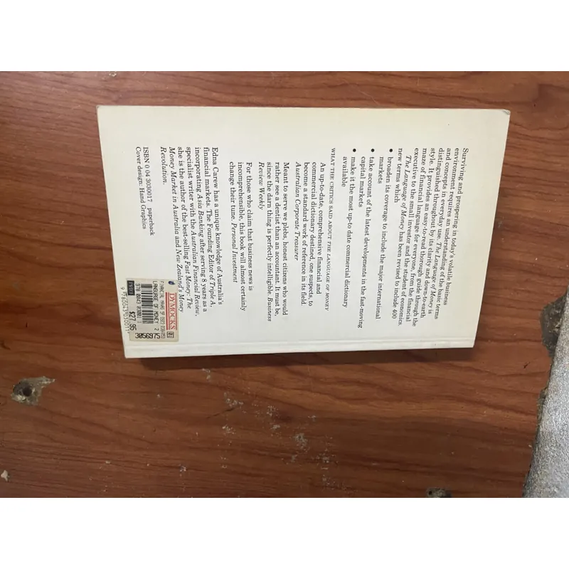 THE LANGUAGE OF MONEY- EDNA CAREW 734843