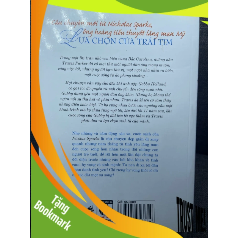 (TẶNG BOOKMARK) Lựa chọn của trái tim Nicholas Sparks 2011 mới 80% ố viền nhẹ RBK1305 947248