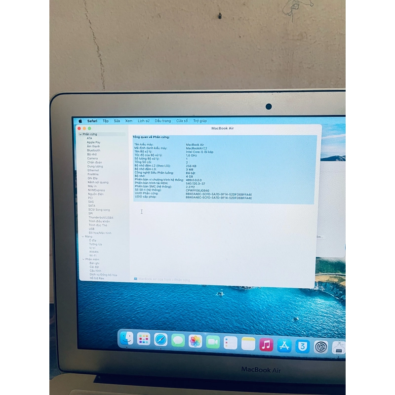Macbook Air 13" Corei5  MacOS12.7.6 522453