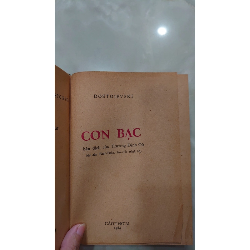 CON BẠC.
Tác giả: Dostoievski.
Dịch giả: Trương Đình Cử 290962