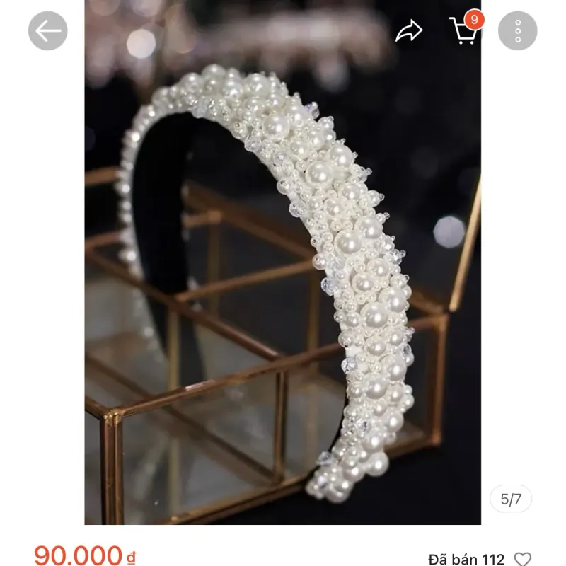 Băng đô ngọc trai làm phụ kiện tóc, chụp hình hoặc cài thường nhật đều được 795747