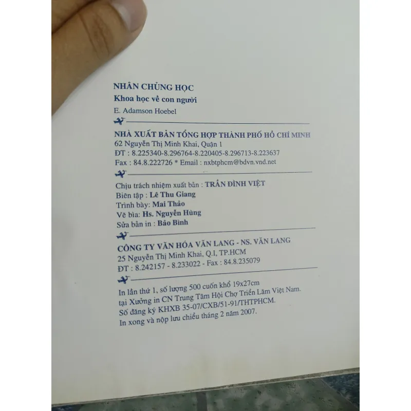 Nhân chủng học khoa học về con người - E. Adamson Hoebel 564828