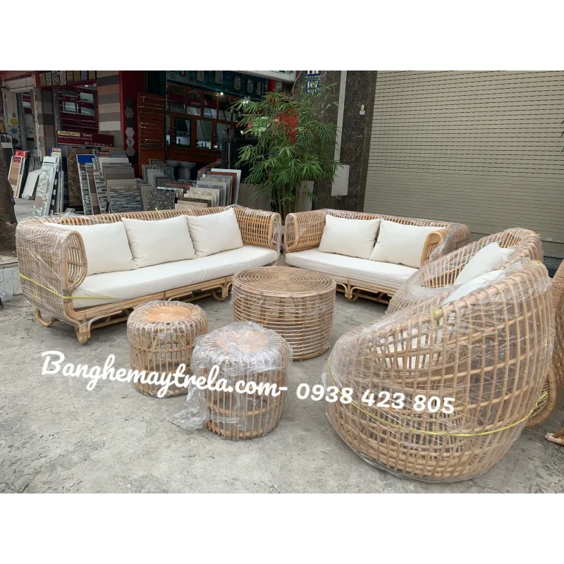Sofa mây tổ yến cho phòng khách hiện đại 745439