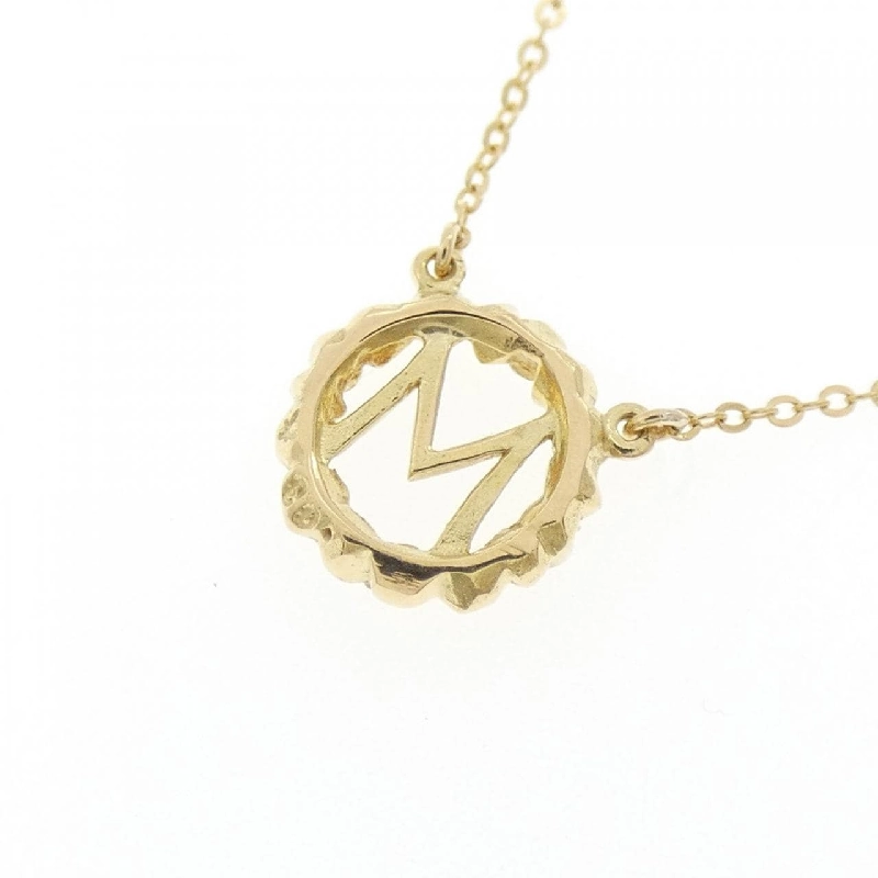 K18YG Chữ cái M Dây chuyền kim cương 0.03CT - Hàng hiệu Chính hãng 860750