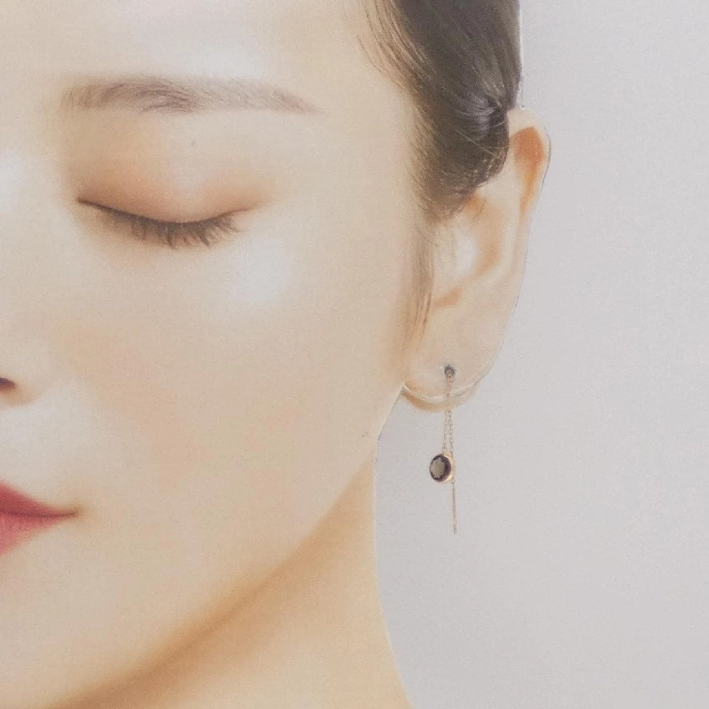 K18PG Đá quý khói Bông tai 1.29CT - Hàng hiệu Chính hãng 863311