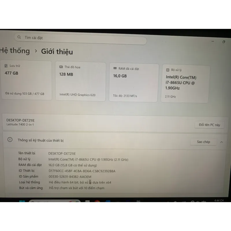 Laptop Dell Inspiron 15 5000 Core i7 16GB RAM màu bạc 1033122
