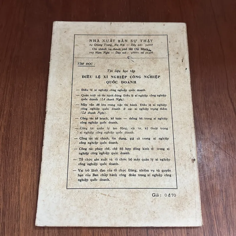 Công Tác Quản Lý Lao Động, Vật Tư, Kỹ Thuật Trong Xí Nghiệp Công Nghiệp Quốc Doanh - 1978 604890