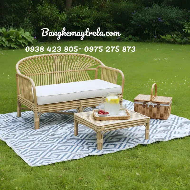 Sofa mây tre đan hiện đại phòng khách 936610