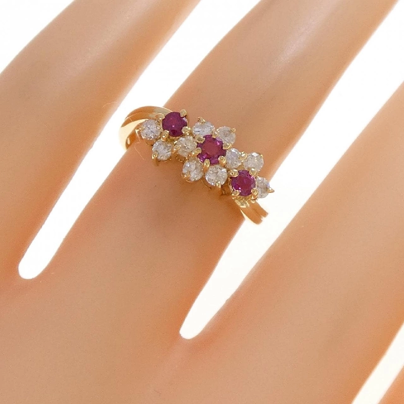 Nhẫn Ruby Hoa K18YG - Hàng hiệu Chính hãng 848233