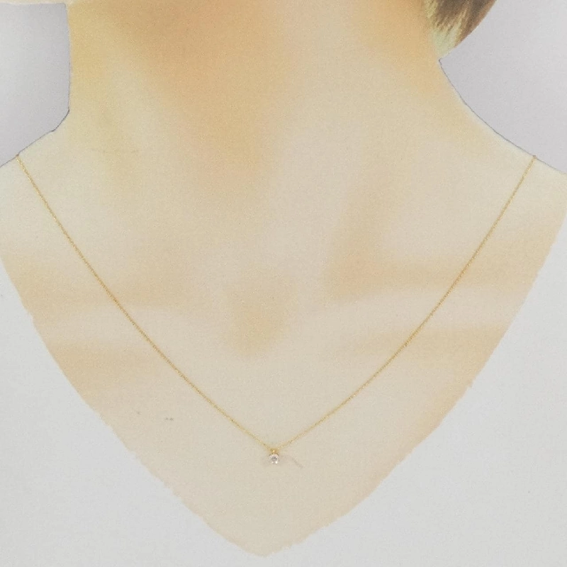 K18YG Solitaire Dây chuyền kim cương 0.09CT - Hàng hiệu Chính hãng 860962