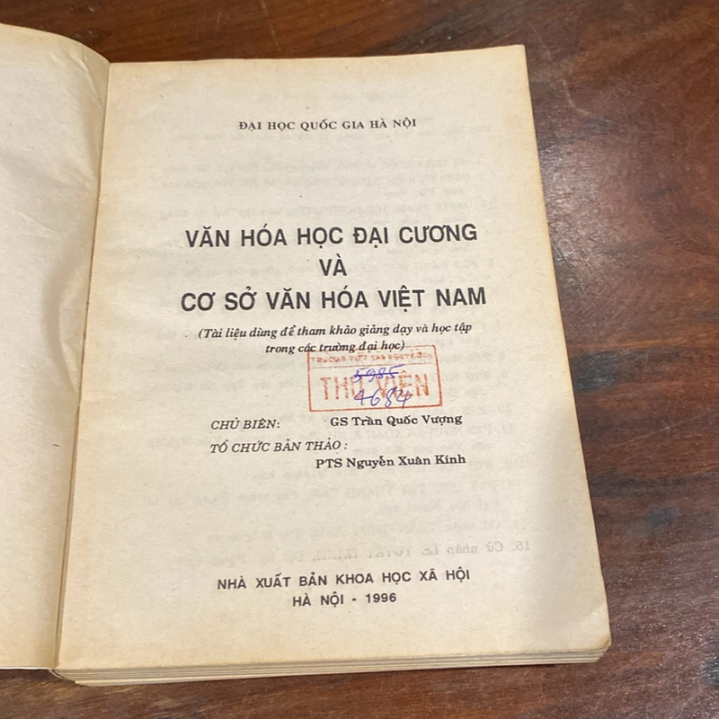 VĂN HÓA HỌC ĐẠI CƯƠNG VÀ CƠ SỞ VĂN HÓA VIỆT NAM - TRẦN QUỐC VƯỢNG (XB 1996) 470408