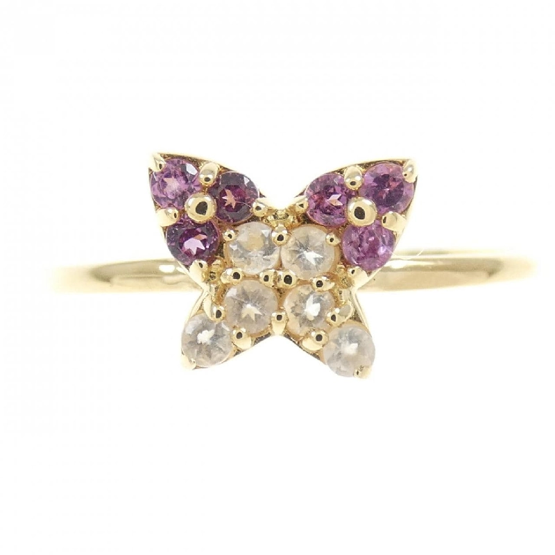 Nhẫn Garnet K18YG Bướm 673286