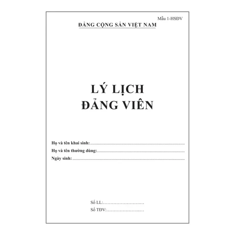 Lý Lịch Đảng Viên - Có mã QR hướng dẫn viết 1041504