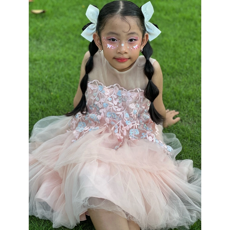 Đầm Hồng ren dễ thương cho bé 522601