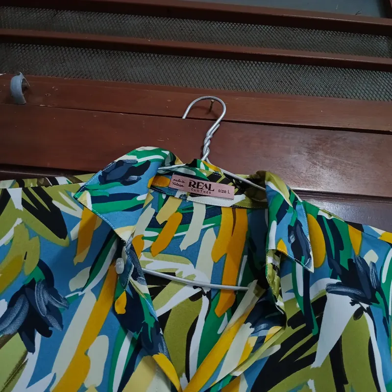 Áo sơ mi vải lụa hoa văn 693455