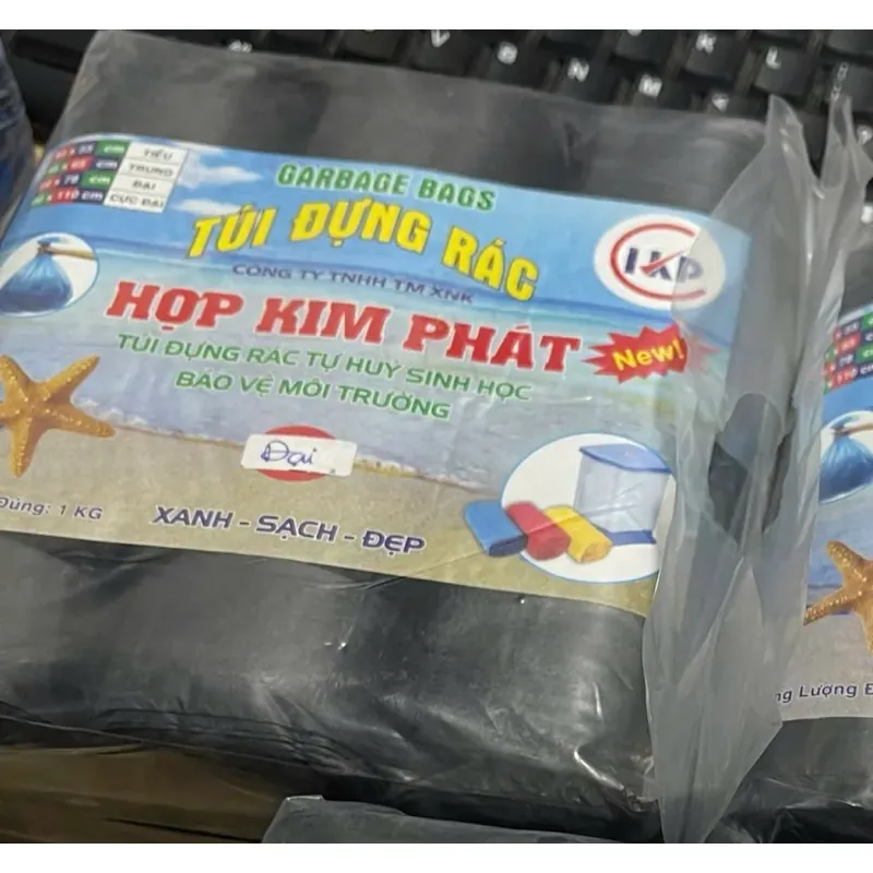 Túi rác đen dày dai nặng đúng 1kg / 1 bịch 3 cuộn 933938