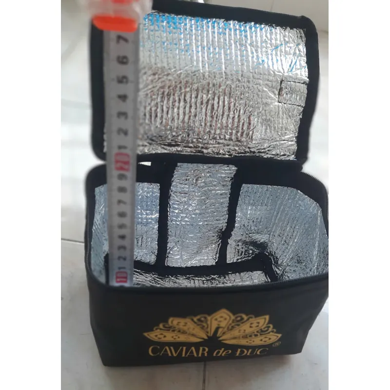 Túi đựng hộp cơm giữ nhiệt lót bạc vải Canvas không thấm nước, đựng bình nước giữ nhiệt 1013473