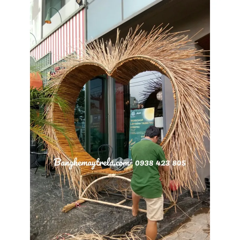 Ghế mây tre đan chụp hình ngoài trời 699053