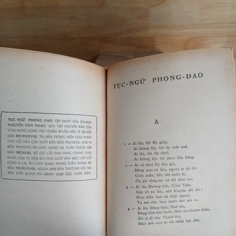 Tục Ngữ Phong Dao (Một Kho Vàng Chung Của Nhân Loại) - Mặc Lâm Xuất Bản 1967 800058